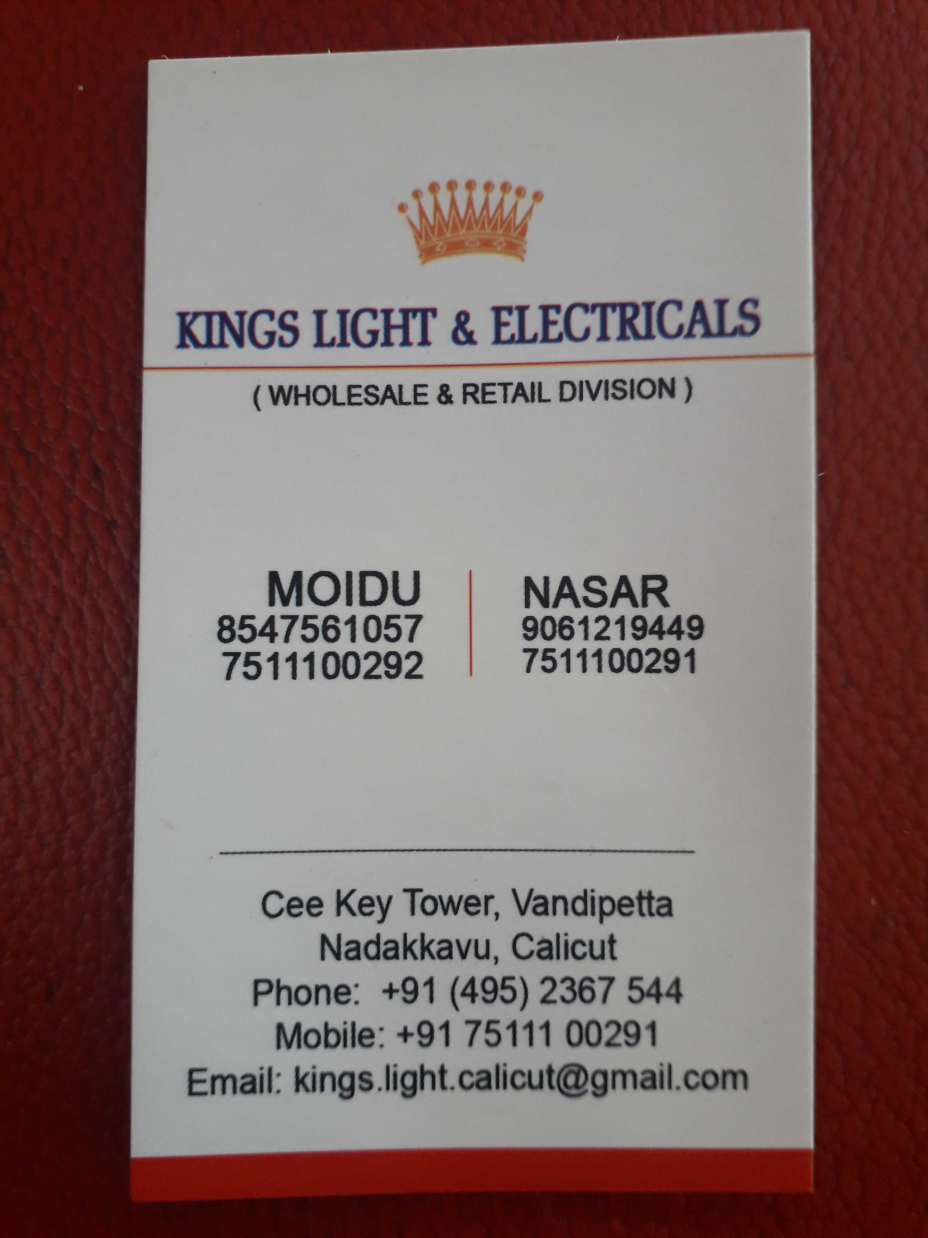KINGS LIGHT & ELECTRICALS, LIGHT,  service in Nadakkavu, Kozhikode