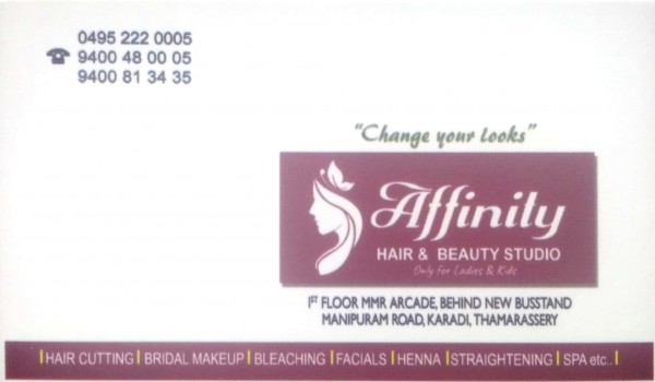 AFFINITY Hair and Beauty Studio, BEAUTY PARLOUR,  service in Thamarassery, Kozhikode